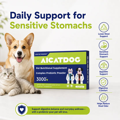 Dog & Cat Probiotic Powder 50g | 3000+ Gut Health & Digestive Support with Yeast & Vitamins