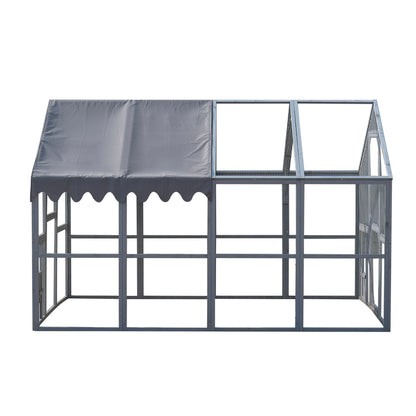 110'' Large Outdoor Chicken Coop And Kitten Playpen with Waterproof Cover Platforms 2 Easy-Access Doors for Pets