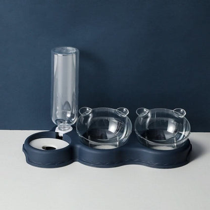 KARLFEAST - 3-in-1 feeding station with drinking dispenser & raised bowl