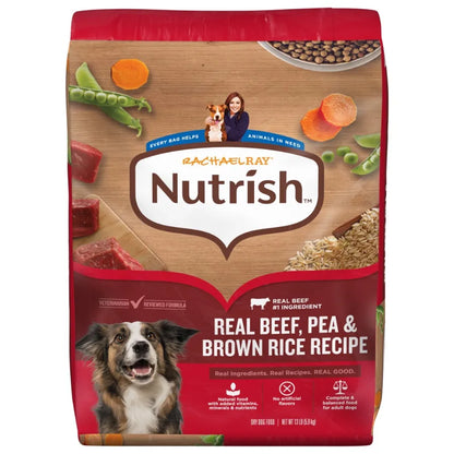 Rachael Ray Nutrish Adult Dry Dog Food – Real Beef, Pea & Brown Rice Recipe 13 lb