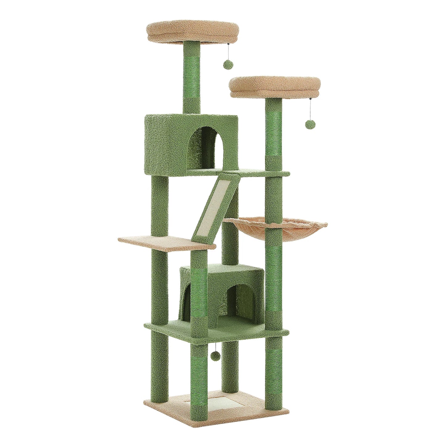 Large Cat Tree Tower for Indoor Cats, Multi-Level Cat Condo with Scratching Posts, Plush Perches, Caves & Scratching Boards