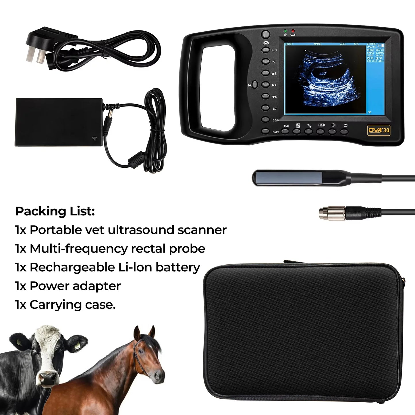 Portable Veterinary Ultrasound Scanner for Pregnancy Dog Sheep Pigs Vet Handheld Scanner with 3.5Mhz Mechanical Probe