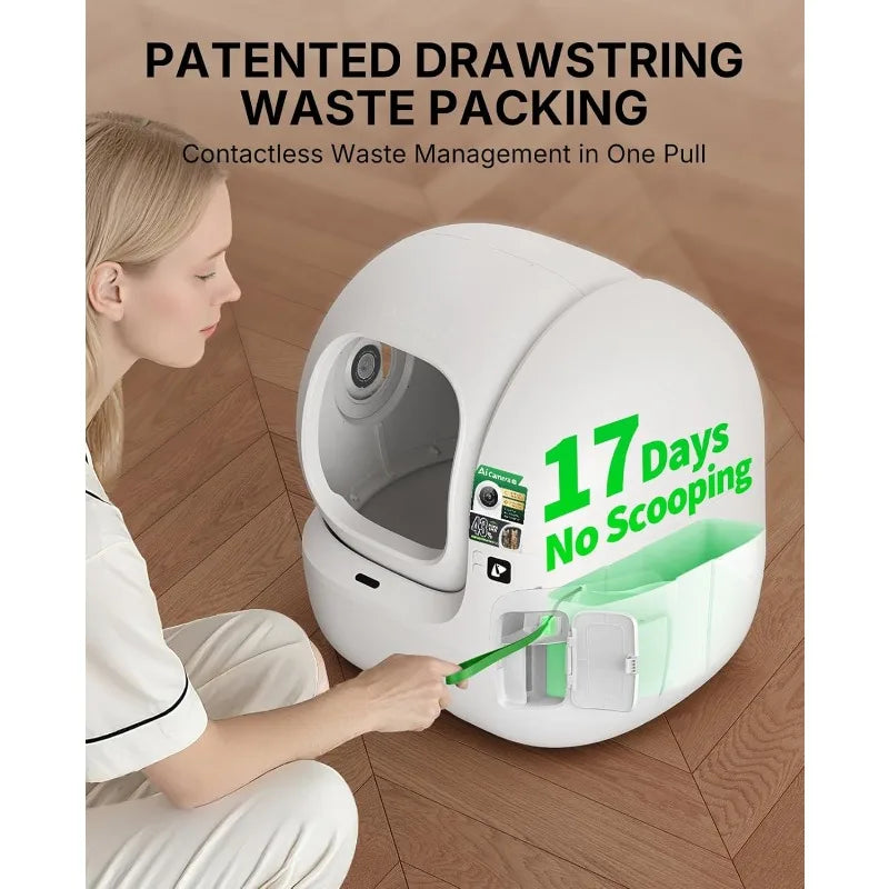 PETKIT 2026 Purobot Max Pro 2 AI-Camera Self Cleaning Cat Litter Box Large Opening 210° Wide Angle Lens Cat Facial Recognition