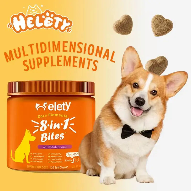 Dog Multivitamin Chewable – Hip & Joint Support, Skin & Coat Health Supplement with Omega 3 Fish Oil for Puppies, Adults & Senior Dogs