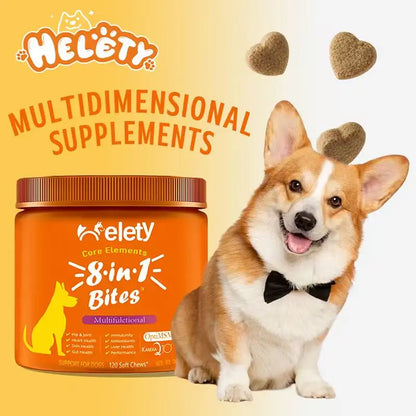 Dog Multivitamin Chewable – Hip & Joint Support, Skin & Coat Health Supplement with Omega 3 Fish Oil for Puppies, Adults & Senior Dogs