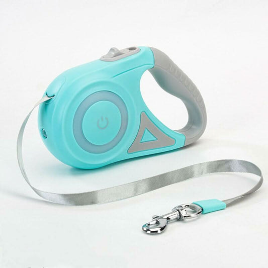 DogLight - Automatic dog lead with LED light, USB rechargeable battery & 3m length for safe walks