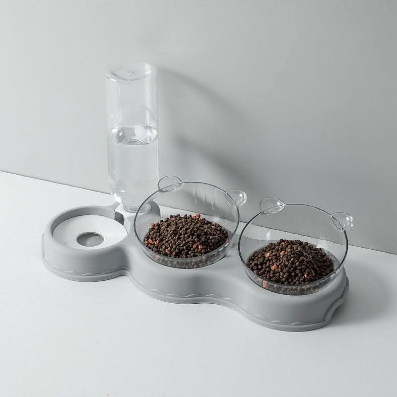 KARLFEAST - 3-in-1 feeding station with drinking dispenser & raised bowl