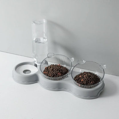 KARLFEAST - 3-in-1 feeding station with drinking dispenser & raised bowl