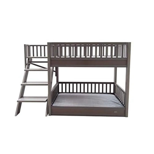 ECOFLEX Aspen Dog Bunk Bed in Grey Memory Foam Cushions with Wide Stairs Non-Toxic Materials Easy Assembly for Pet Comfort