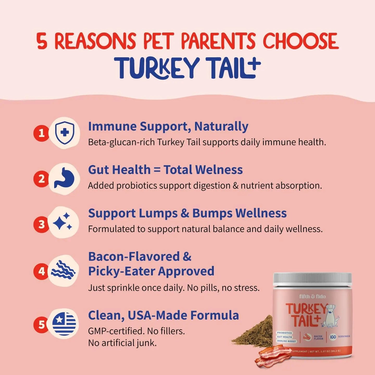 Turkey Tail Mushroom Supplement for Dogs – Immune Support Powder with Beta Glucans for Pet Health Care (100g)