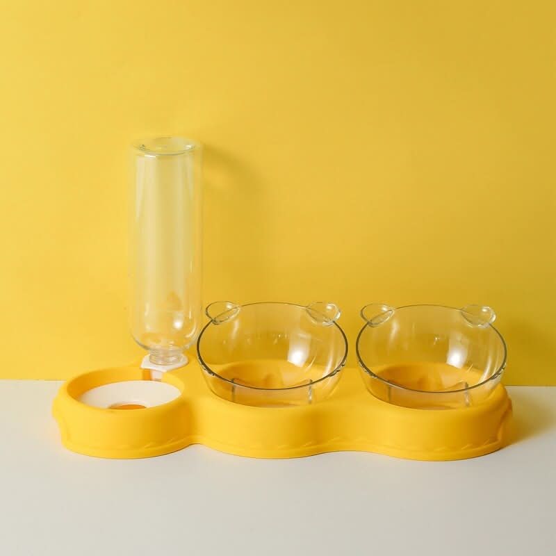 KARLFEAST - 3-in-1 feeding station with drinking dispenser & raised bowl