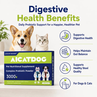 Dog & Cat Probiotic Powder 50g | 3000+ Gut Health & Digestive Support with Yeast & Vitamins