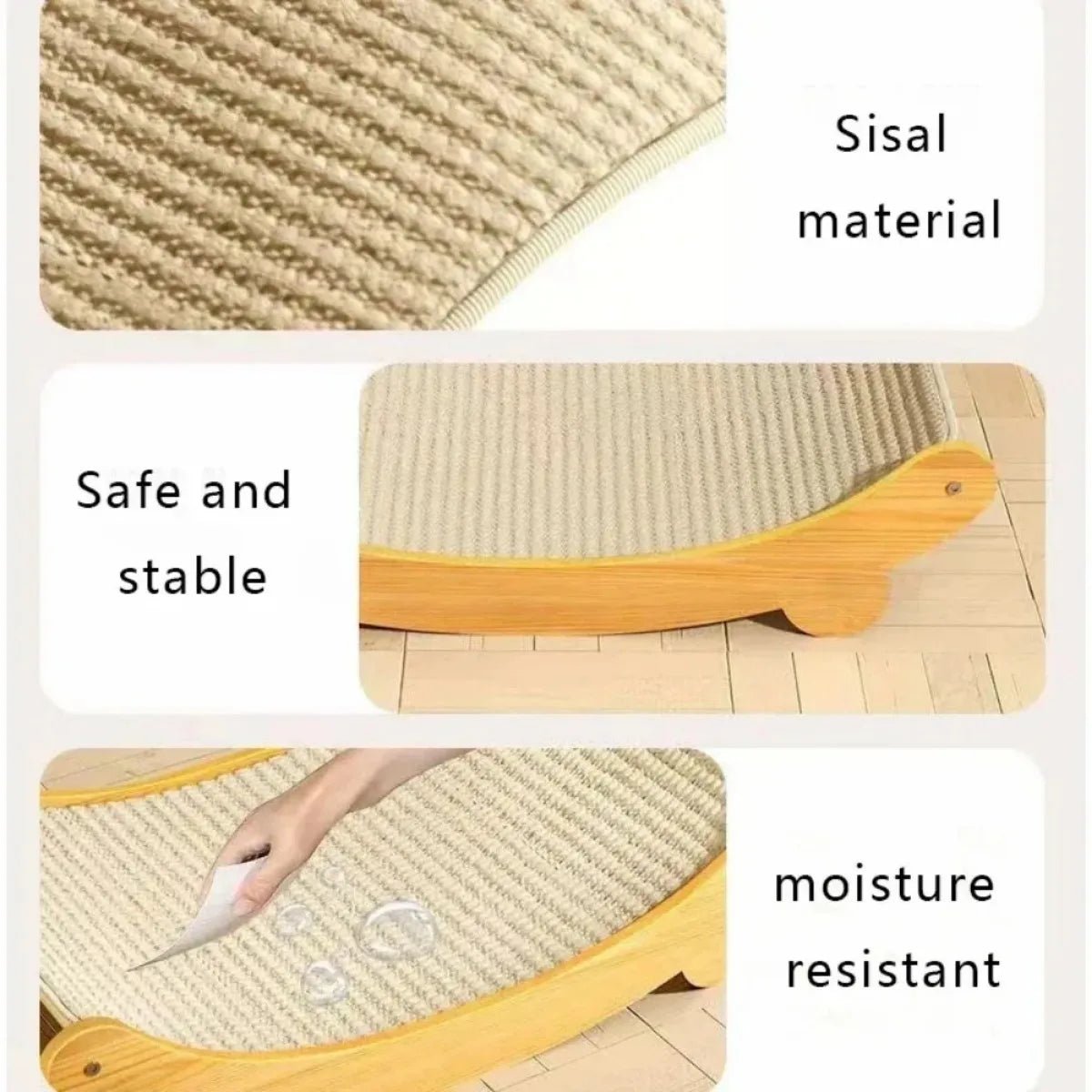 CATTERREST – Wooden scratching panel with integrated, cozy cat bed