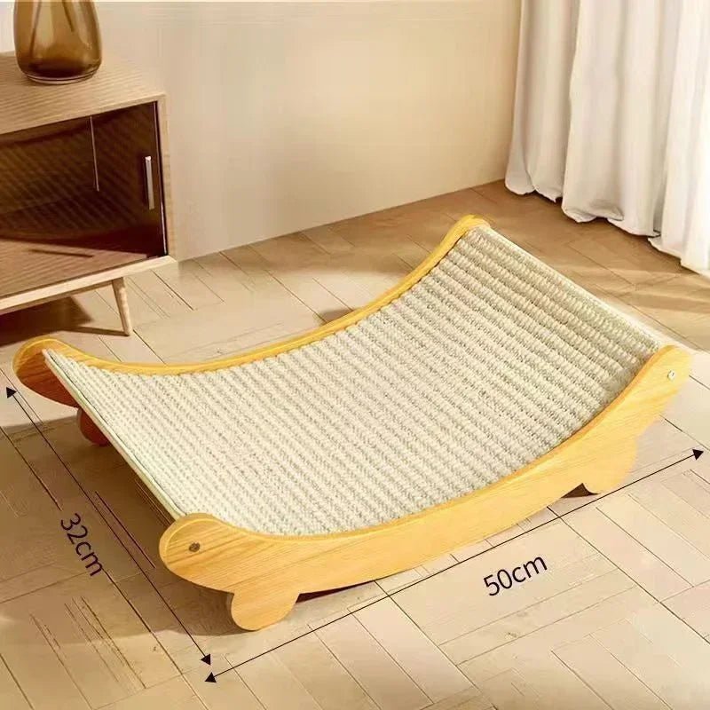 CATTERREST – Wooden scratching panel with integrated, cozy cat bed