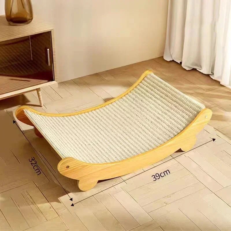 CATTERREST – Wooden scratching panel with integrated, cozy cat bed