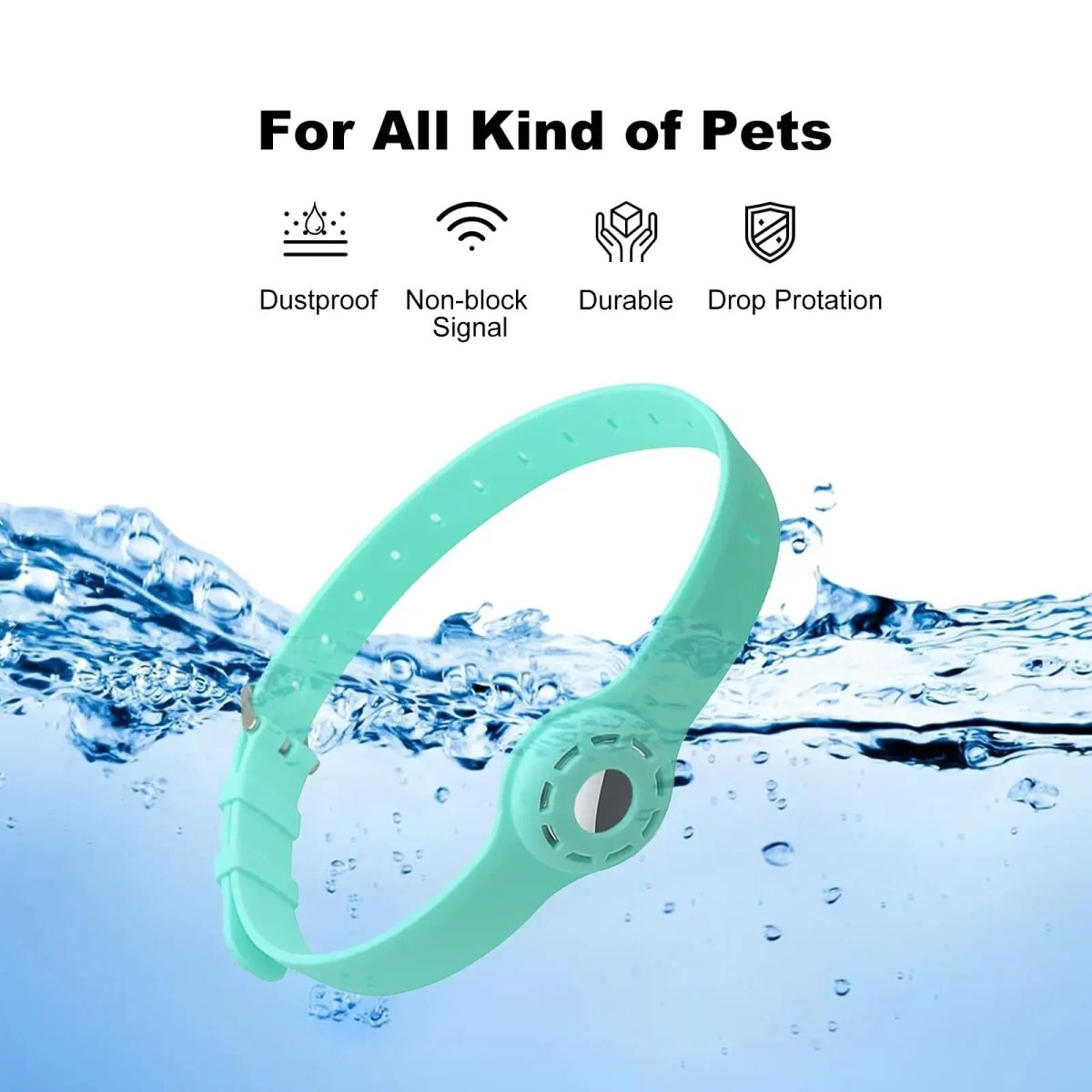 PFOTENTRACK – Adjustable Silicone Pet Collar with Apple AirTag