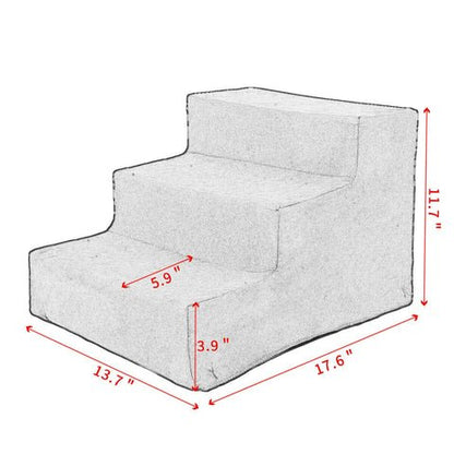 PAWASCEND MINI – Portable 3-step dog staircase for small pets