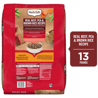 Rachael Ray Nutrish Adult Dry Dog Food – Real Beef, Pea & Brown Rice Recipe 13 lb