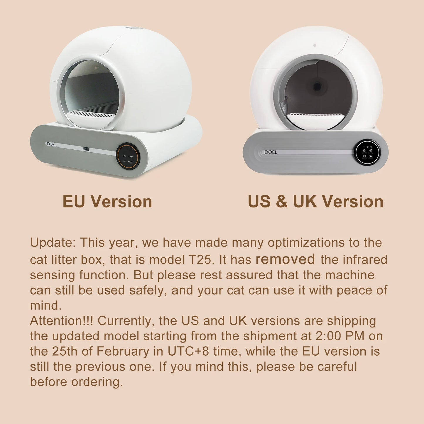 Self Cleaning Cat Litter Box, 65L Automatic Cat Litter Box with App Control, 2.4G WiFi, Litter Mat & Trash Bags, Smart Cat Toilet