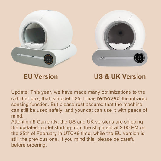 Self Cleaning Cat Litter Box, 65L Automatic Cat Litter Box with App Control, 2.4G WiFi, Litter Mat & Trash Bags, Smart Cat Toilet