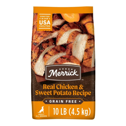 Premium Grain-Free Dry Dog Food Adult Dogs Real Chicken & Sweet Potato Natural High Protein Recipe 10 lb Bag