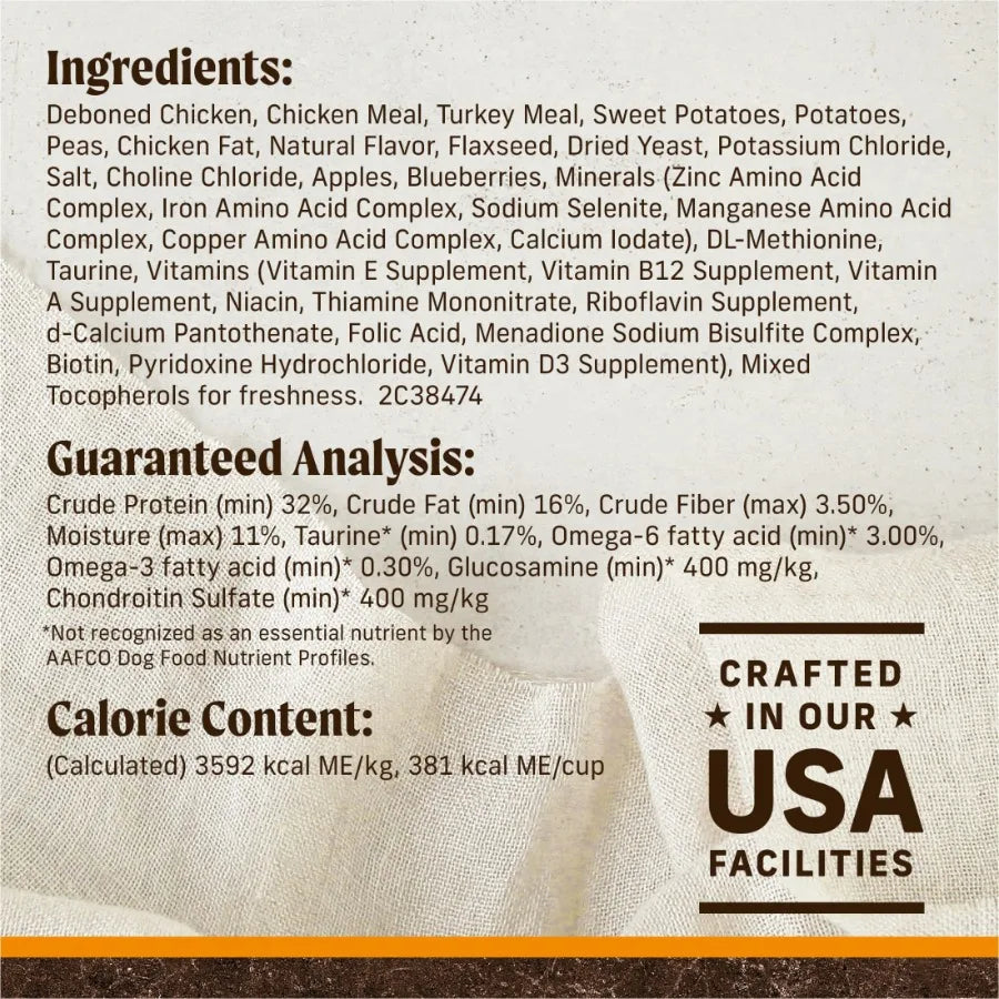 Premium Grain-Free Dry Dog Food Adult Dogs Real Chicken & Sweet Potato Natural High Protein Recipe 10 lb Bag