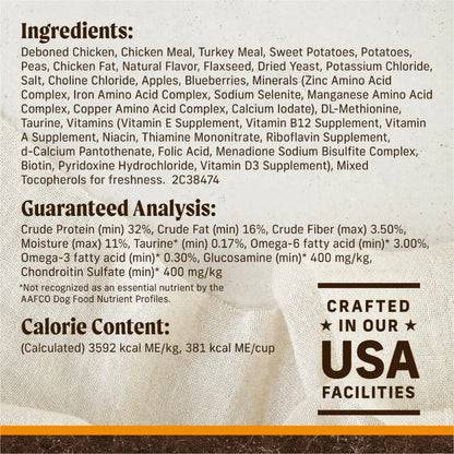Premium Grain-Free Dry Dog Food Adult Dogs Real Chicken & Sweet Potato Natural High Protein Recipe 10 lb Bag