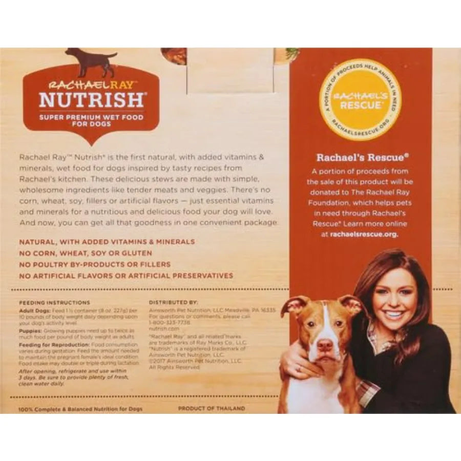 Rachael Ray Premium Natural Wet Dog Food, Savory Favorites Variety Pack, 6 x 8 oz | Wet Dog Food Made with Real Ingredients, Tasty and Nutritious.