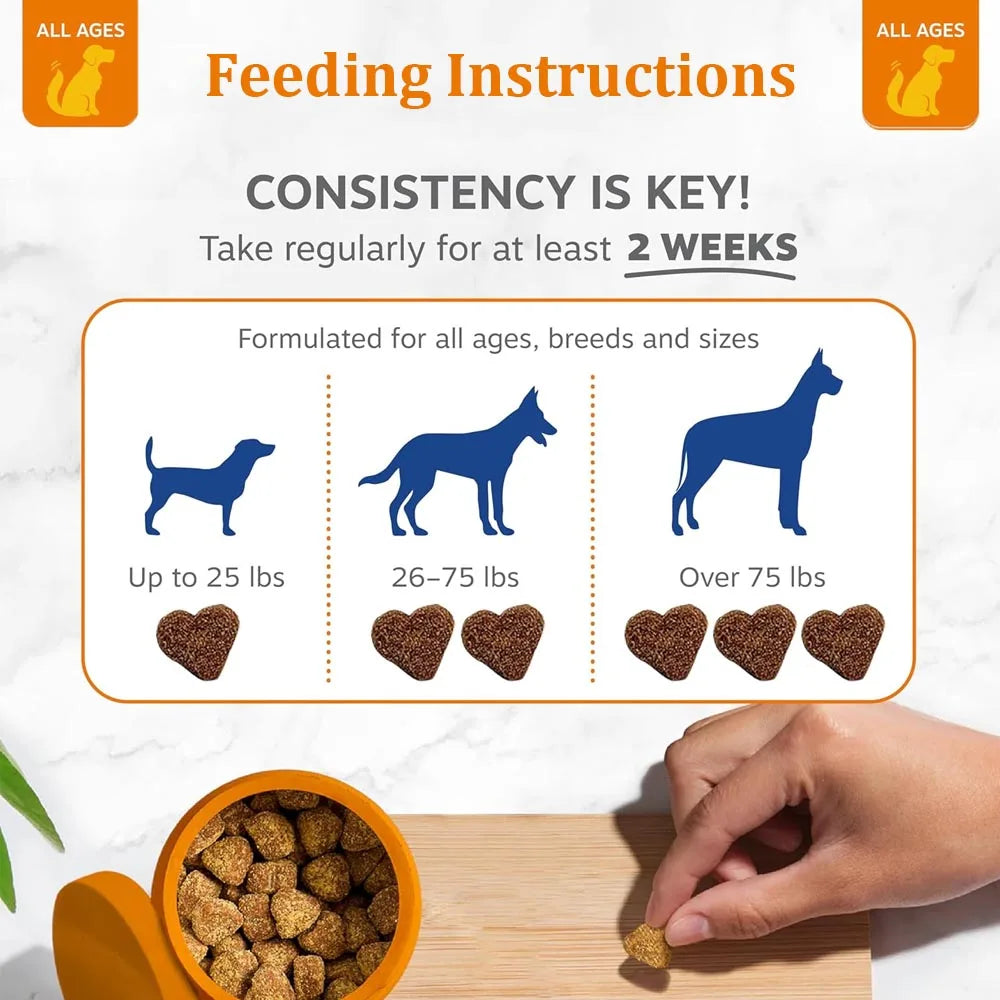Dog Multivitamin Chewable – Hip & Joint Support, Skin & Coat Health Supplement with Omega 3 Fish Oil for Puppies, Adults & Senior Dogs