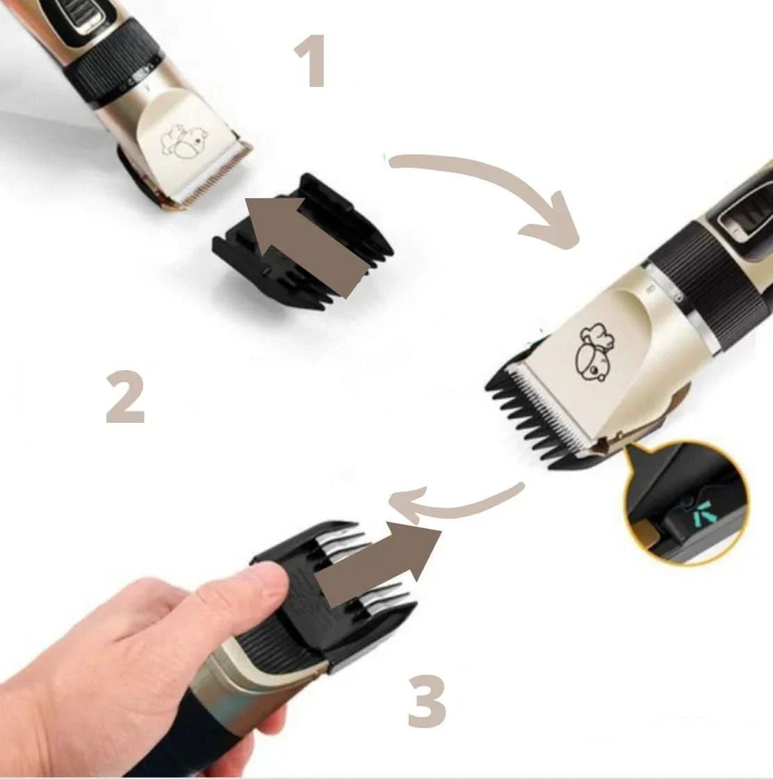 PETTS GROOMER - Professional dog trimmer with brush for all coat types
