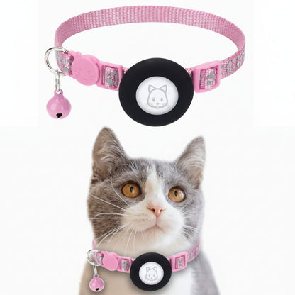 TRACKKITTY – Reflective Cat Collar with AirTag Holder and Safety Bell