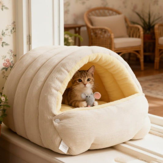 SNUGDEN – Closed Cat Bed for Warmth & Security