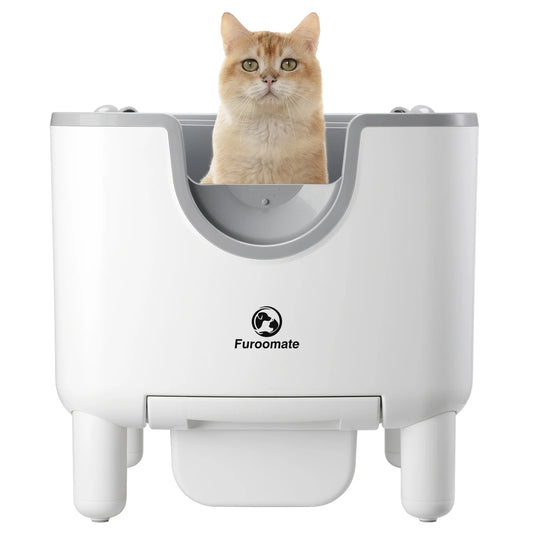 F6 Self Cleaning Cat Litter Box, Open-Top Automatic Cat Litter Box with Odor Control, Safety Protection & Easy Maintenance