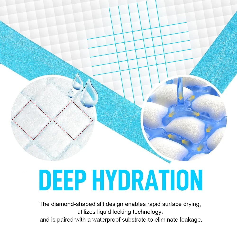 100PCS Super Absorbent Pet Training Pads | Leak-Proof Quick-Drying Disposable Pee Pads for Dogs & Cats, Puppy Housebreaking, Senior Incontinence & Travel Use