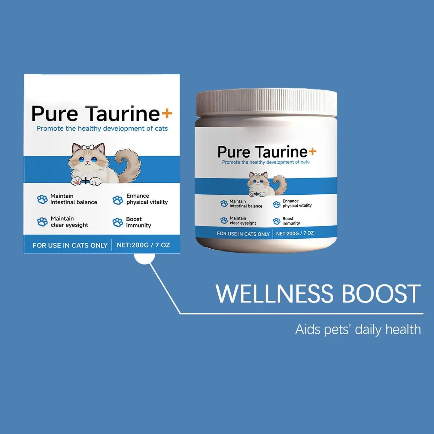 Cat Daily Nutrition Supplement 200g – Wet & Dry Food Enhancer for All Cat Breeds