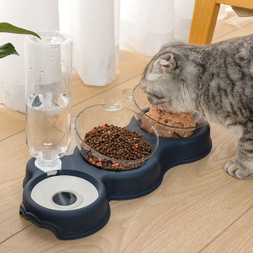 KARLFEAST - 3-in-1 feeding station with drinking dispenser & raised bowl