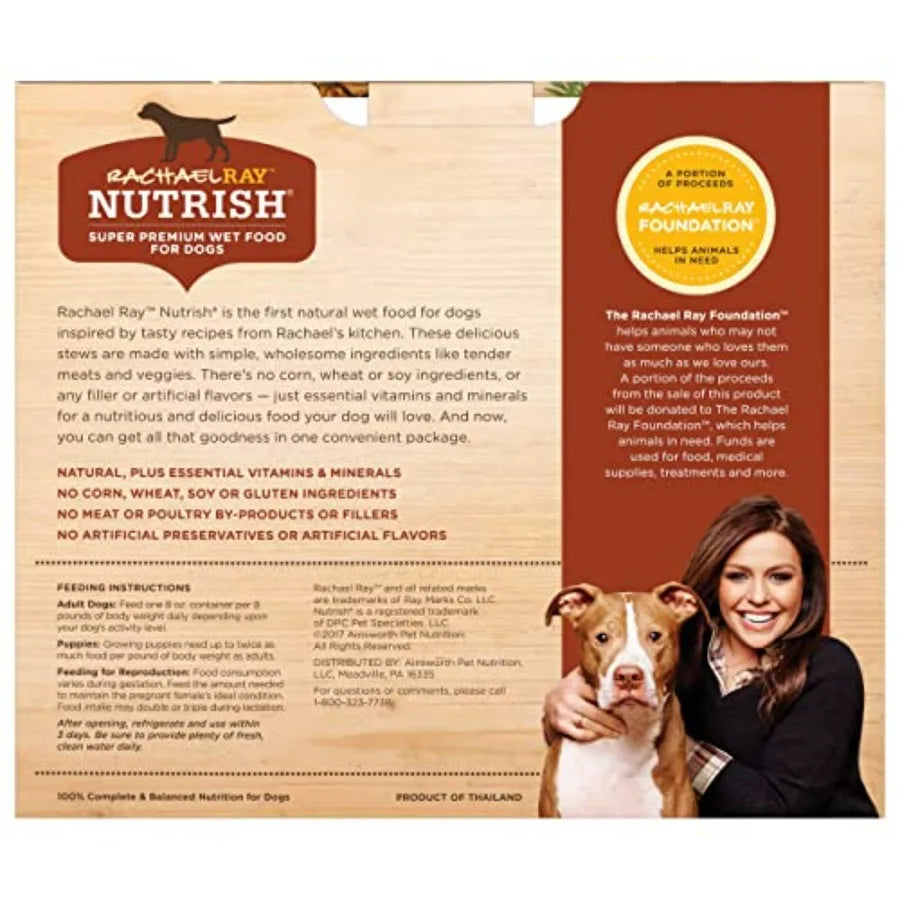 Rachael Ray Premium Natural Wet Dog Food, Savory Favorites Variety Pack, 6 x 8 oz | Wet Dog Food Made with Real Ingredients, Tasty and Nutritious.