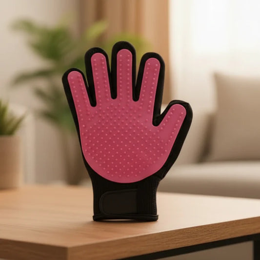 PETCAREGLOVE - grooming glove for gentle fur removal from cats & dogs
