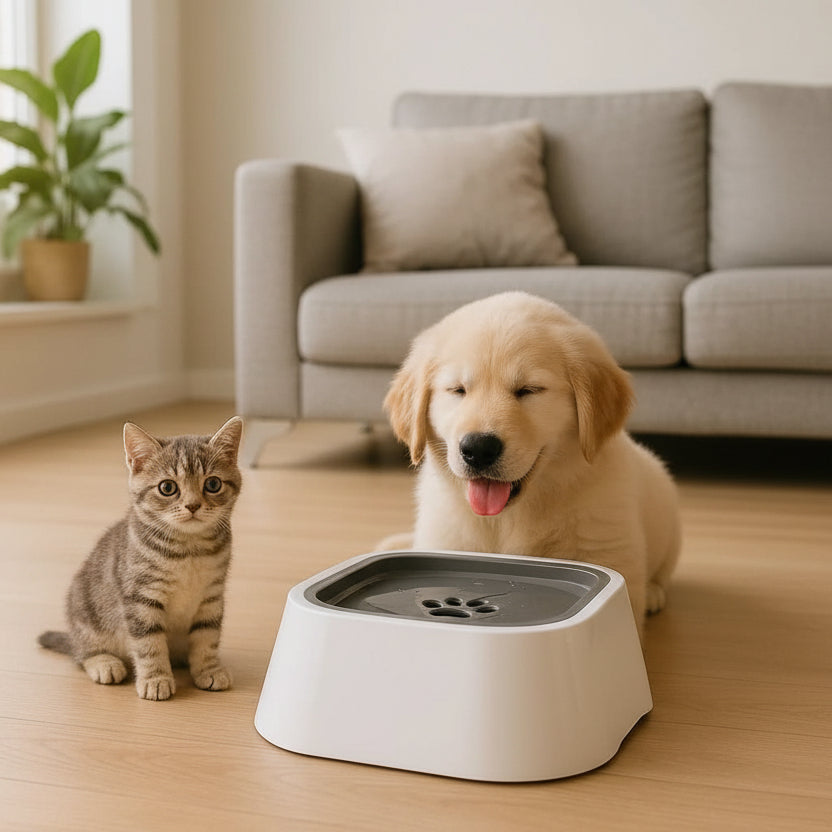 DRINKING GUARD – Water Bowl with Anti-Spill Function & Floating Disc