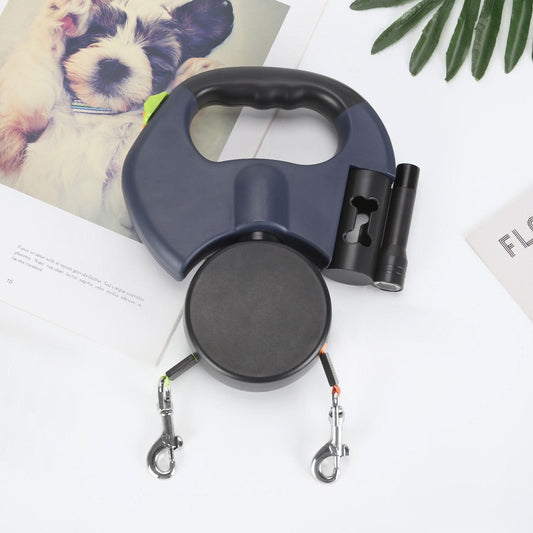 PROPET DUO - Rolling lead for two dogs with integrated torch