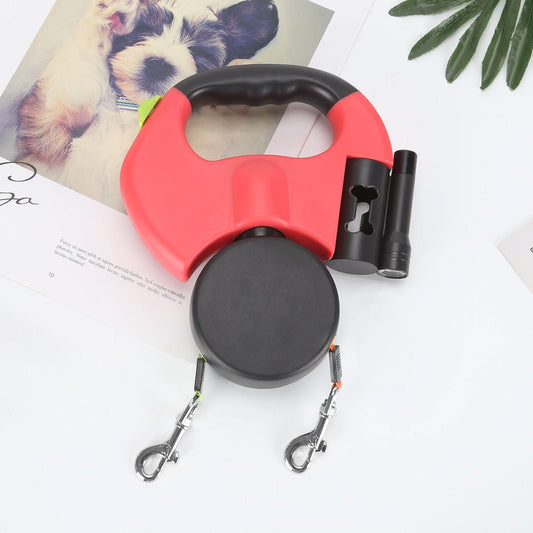 PROPET DUO - Rolling lead for two dogs with integrated torch